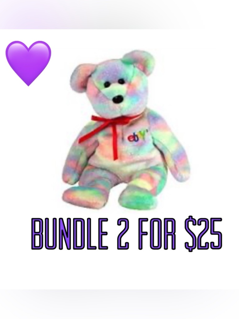 💜2 for $25💜 2003 Bidder the Bear Beanie Baby (eBay/Mastercard exclusive Bear)
